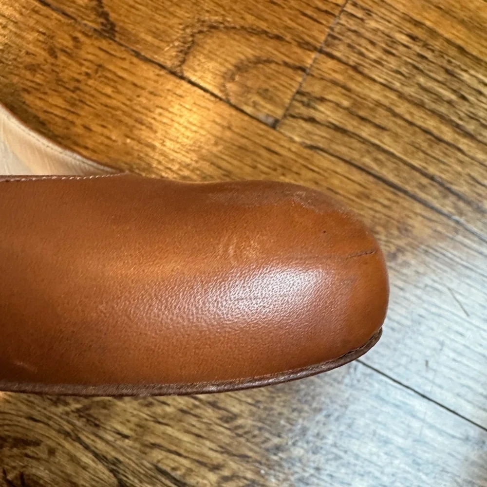Christian Louboutin Ron Ron Zeppa Carmel Nude leather Wood stacked Wedges 39